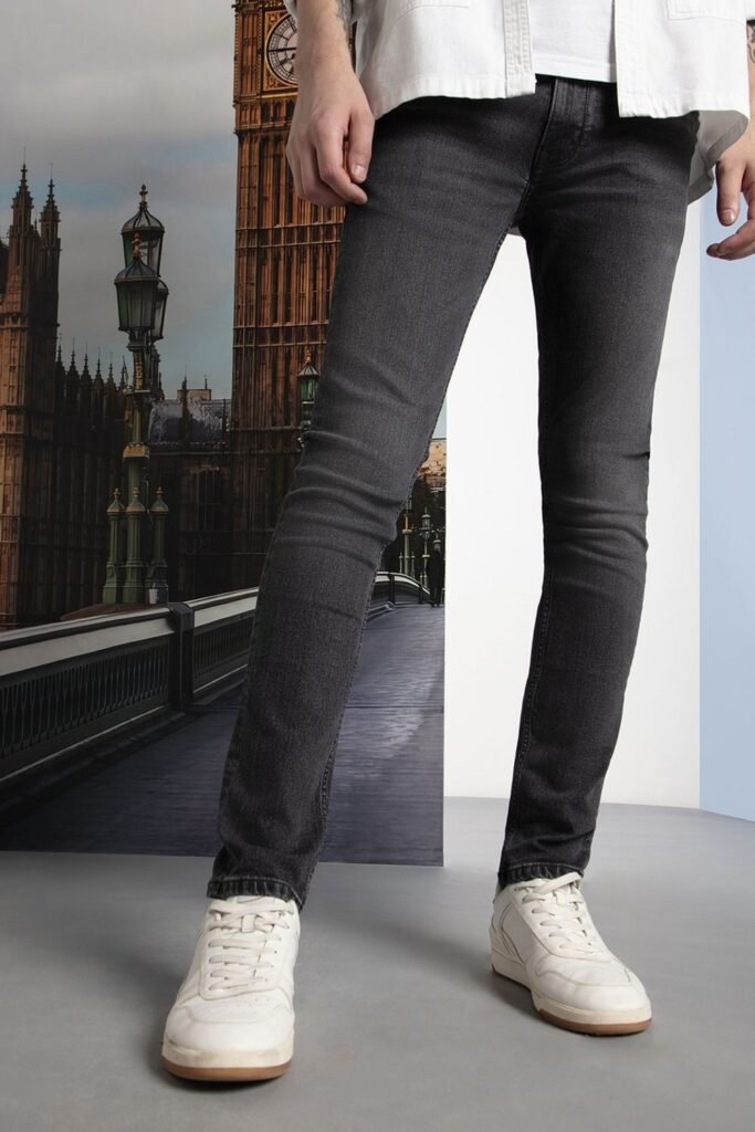 Lee Cooper Charcoal Solid Full Length Casual Men Slim Fit Jeans