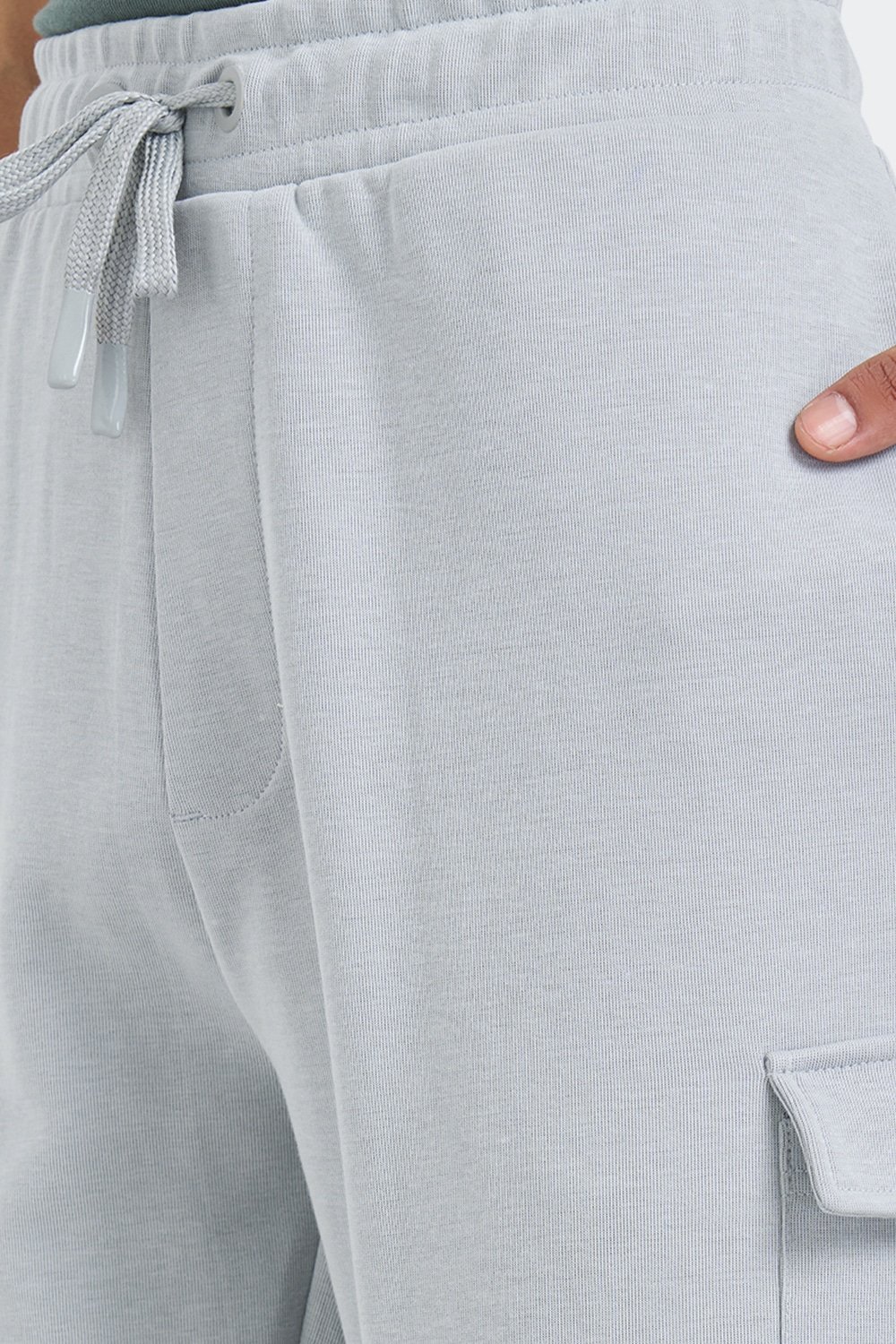 Ajile Light Grey Solid Cargo Track Pant