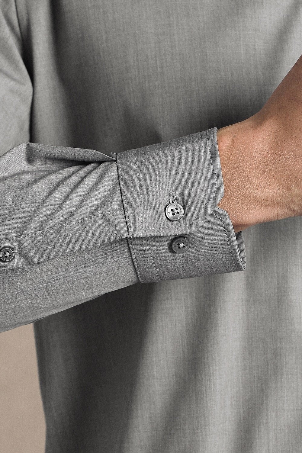 Louis Philippe Medium Grey Solid Casual Full Sleeves Shirt Collar Men Slim Fit Casual Shirt