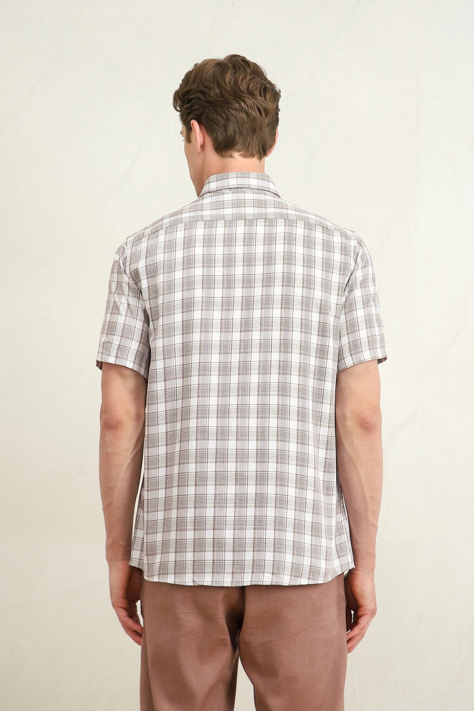 Louis Philippe White Men Checked Slim Fit Shirt
