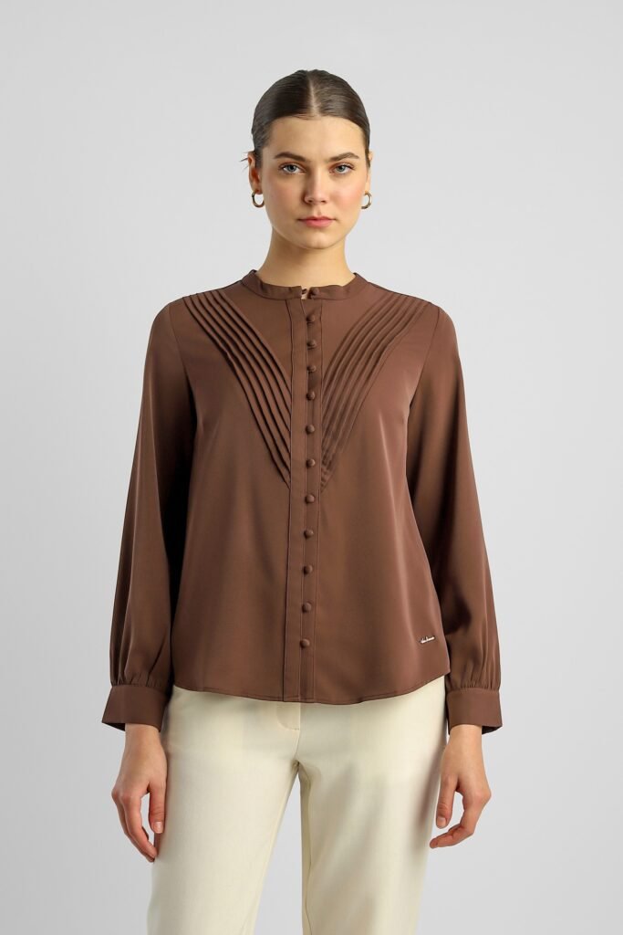 Van Heusen Brown Women Solid Regular Fit Shirt