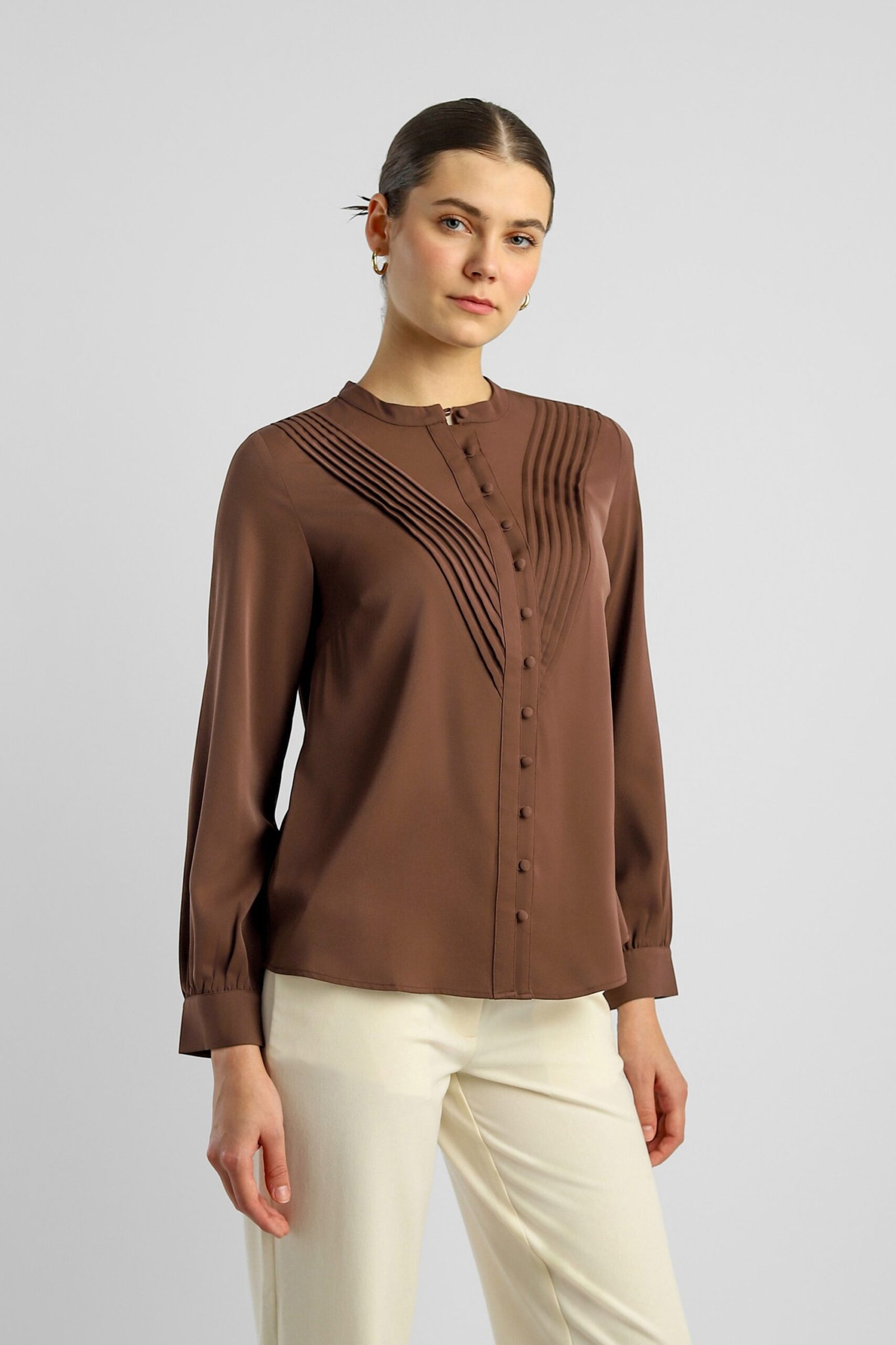Van Heusen Brown Women Solid Regular Fit Shirt