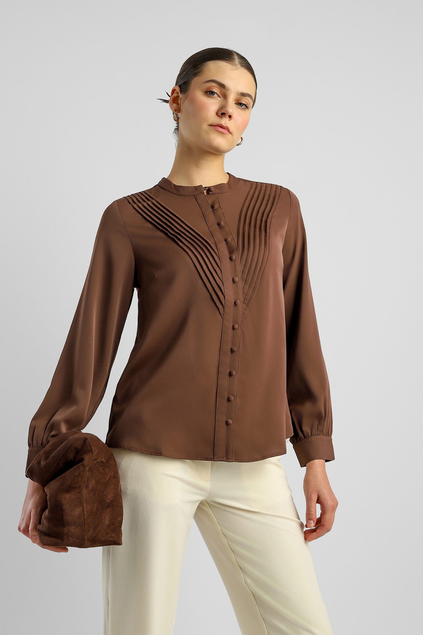Van Heusen Brown Women Solid Regular Fit Shirt