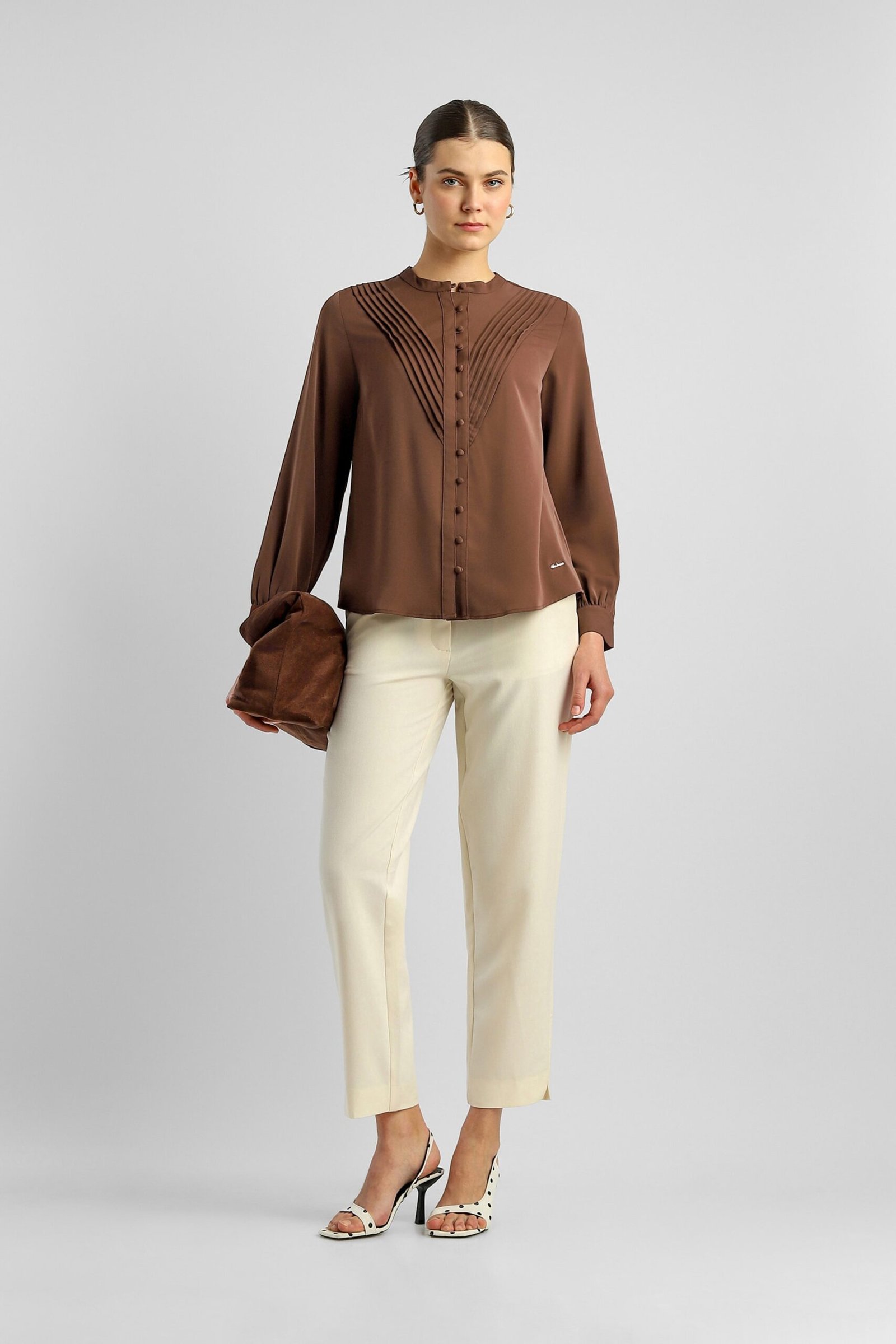 Van Heusen Brown Women Solid Regular Fit Shirt