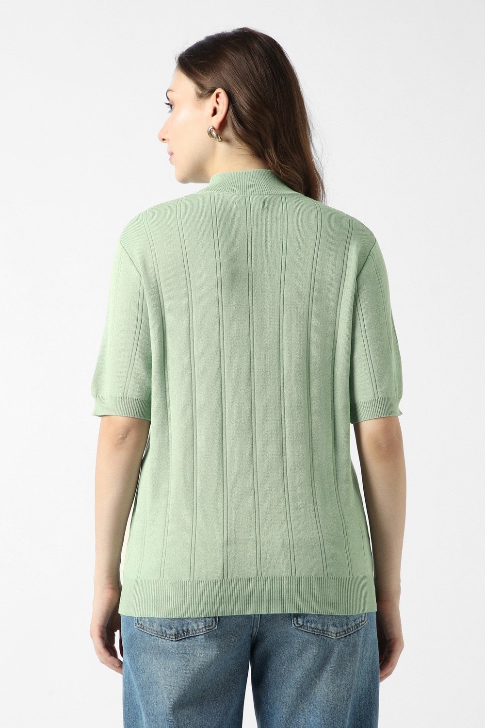 Van Heusen Light Green Women Textured Regular Fit Top