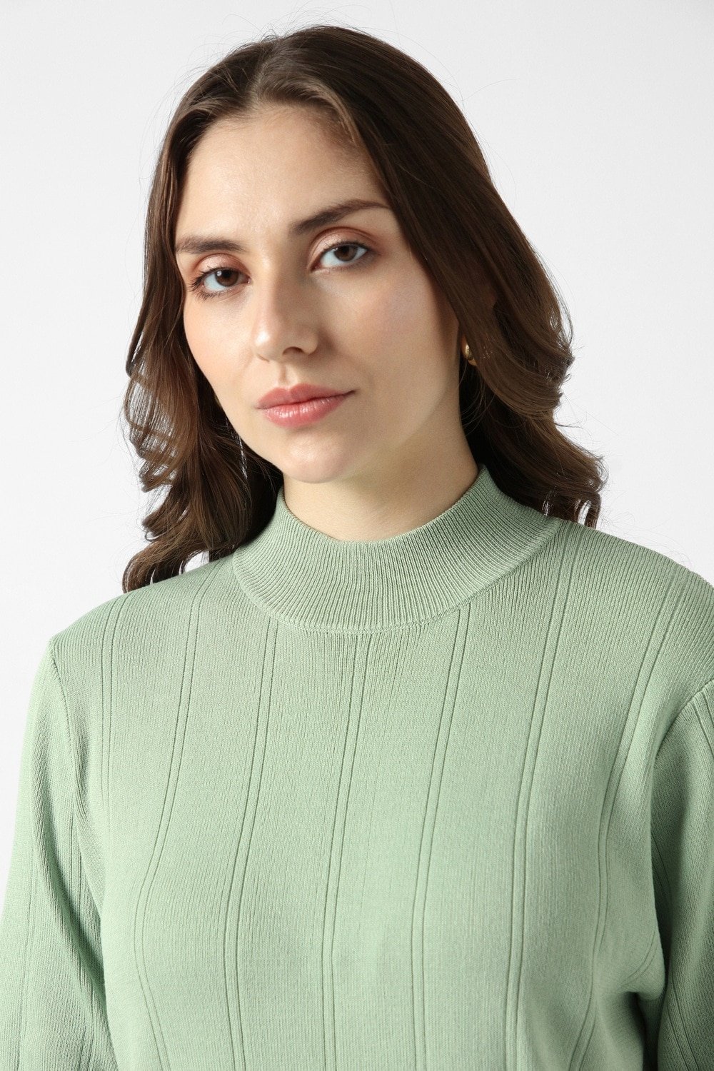 Van Heusen Light Green Women Textured Regular Fit Top