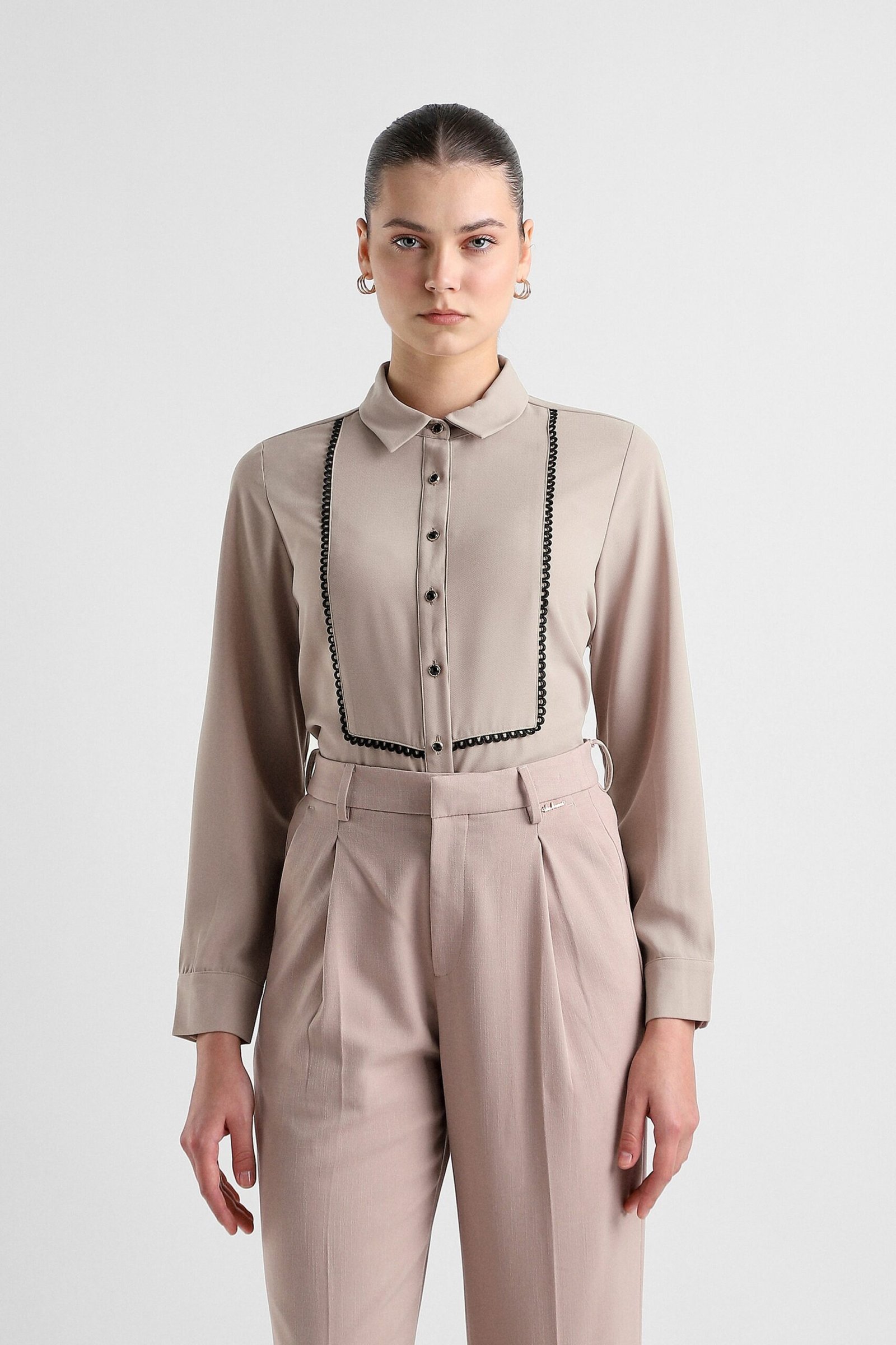 Van Heusen Mauve Women Solid Regular Fit Shirt